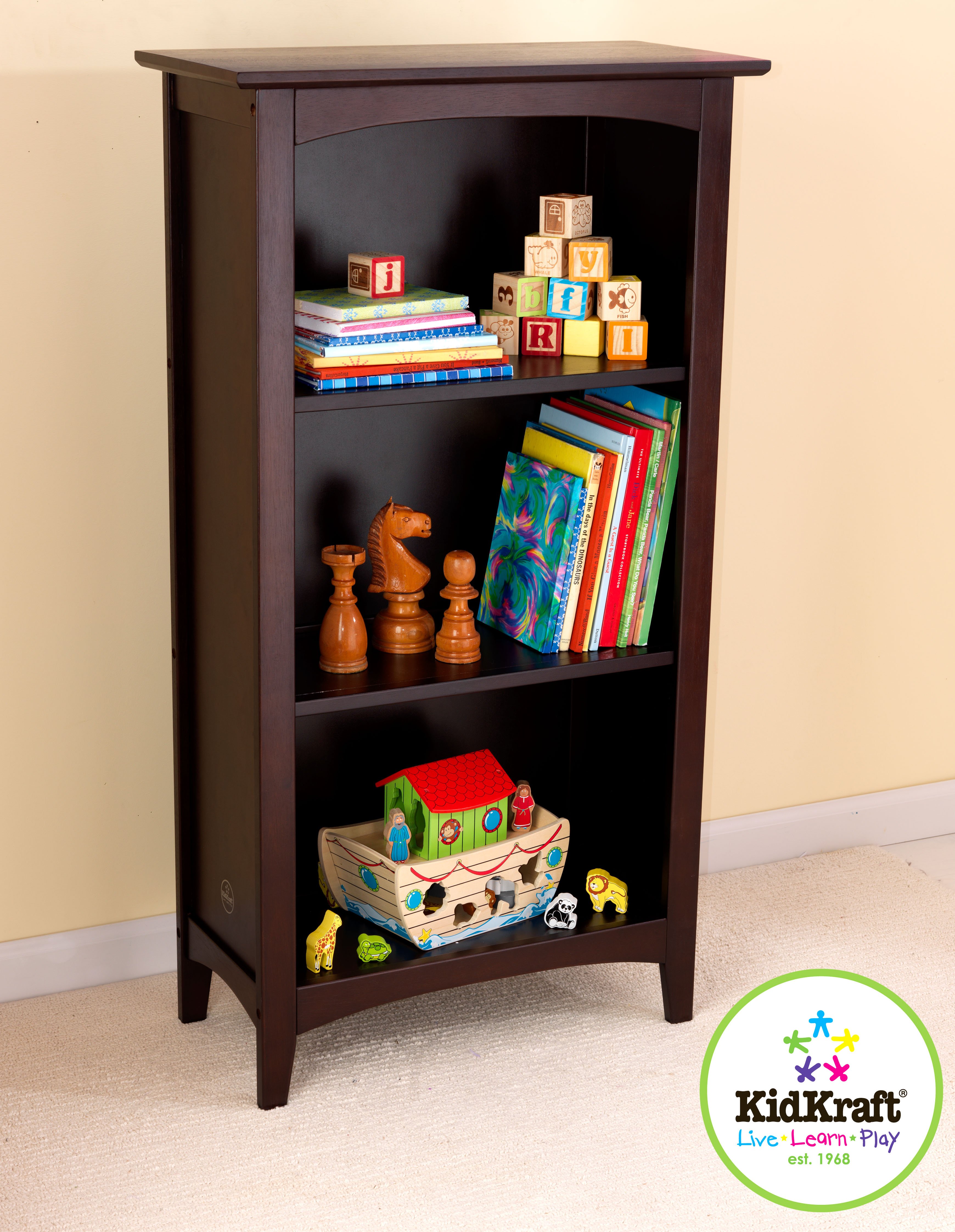 Avalon 3 Shelf Bookcase - Espresso