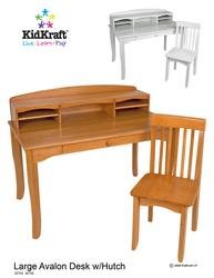 Avalon Desk with Hutch - White