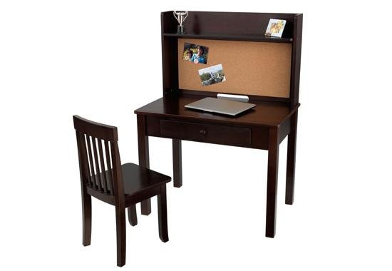 Espresso Pin Board Desk & Chair