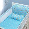 Set of 4 Nursery Baby bassinet/Crib Bedding Bumper Crashproof Cushion Sail Boat