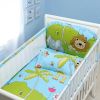 Set of 4 Nursery Baby bassinet/Crib Bedding Bumper Crashproof Cushion Forest