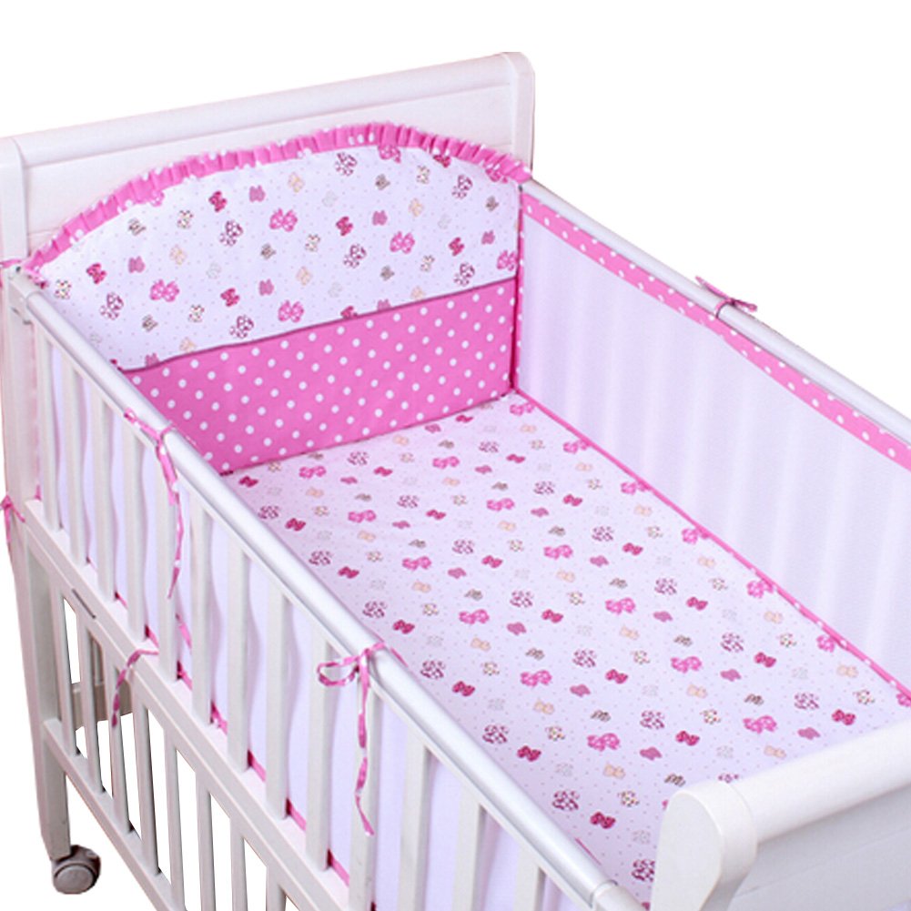 Set of 4 Nursery Baby bassinet/Crib Bedding Bumper Kids Safety Cushion Butterfly