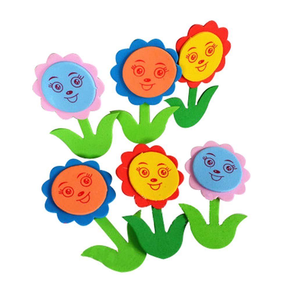 Set of 4 Kids Room Wall D??cor Products Lovely Smile Flowers Pattern