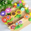 4 PCS 3D Design Multi-color Flowers Kids Room Decorate Material