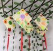 Set of 2 Simple Design Bamboo Curtain with Butterfly D??cor, 24x24 cm