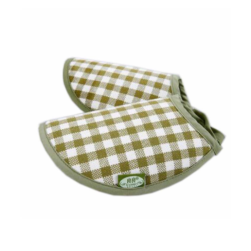 Ramie Breathable Green Grid Bottle Feeding Mat Nursing Pad for Baby