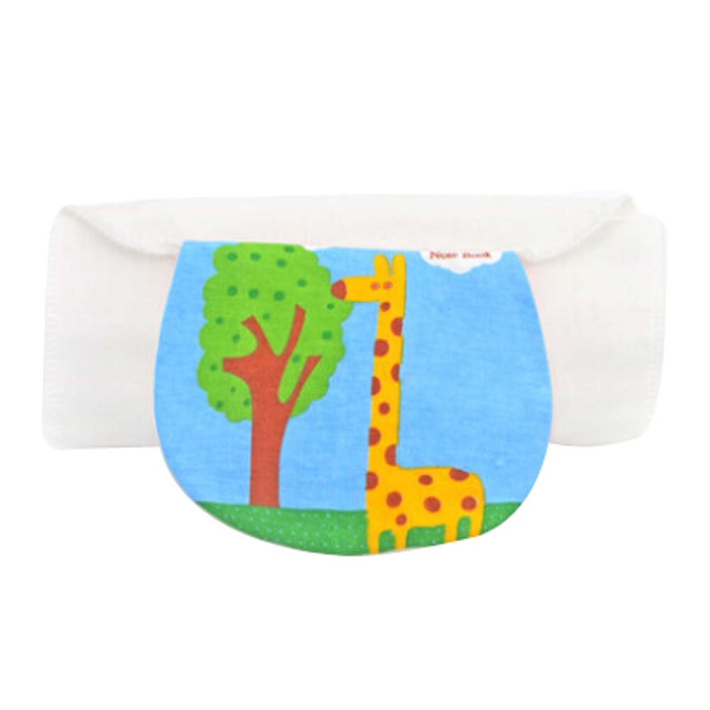 Set of 2 Cotton Baby Sweat Absorbent Towels (Giraffe Pattern, 32x24 cm)