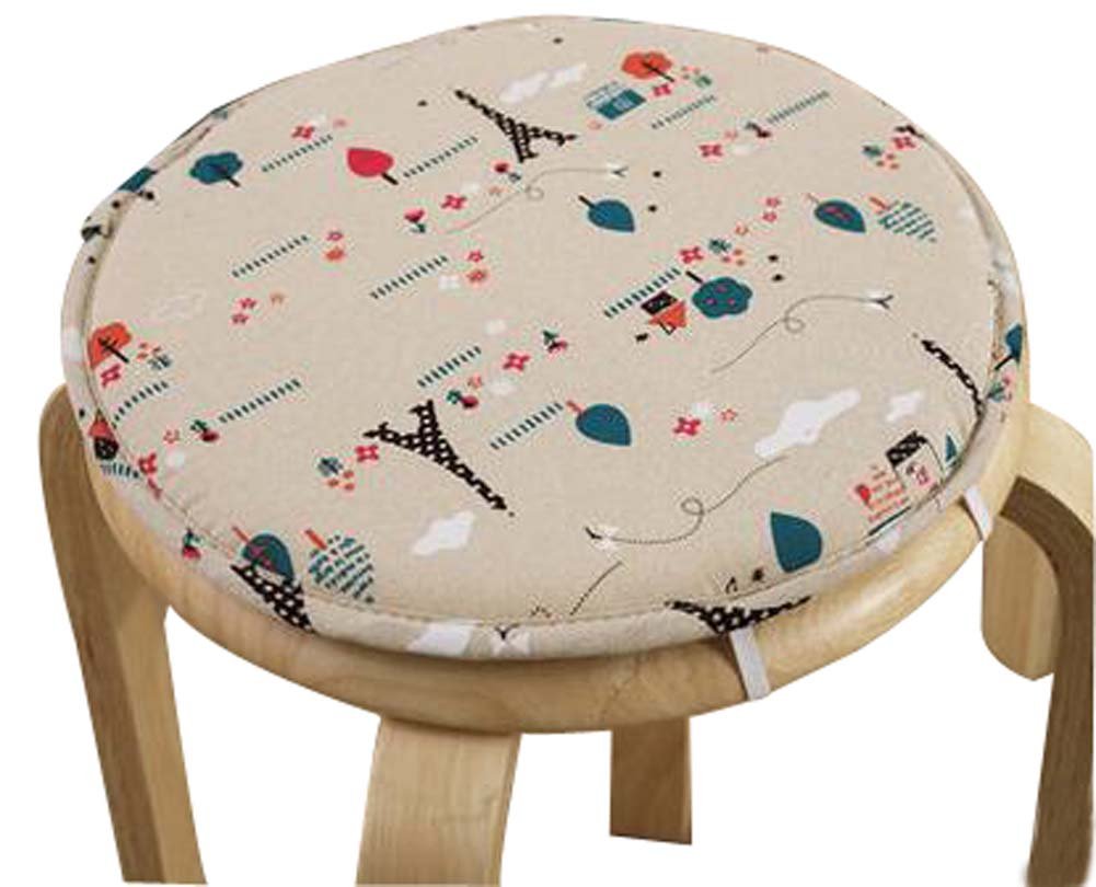 Round Stool Cushion Warm Sponge Pad Bar Stool Mat Cartoon Pattern