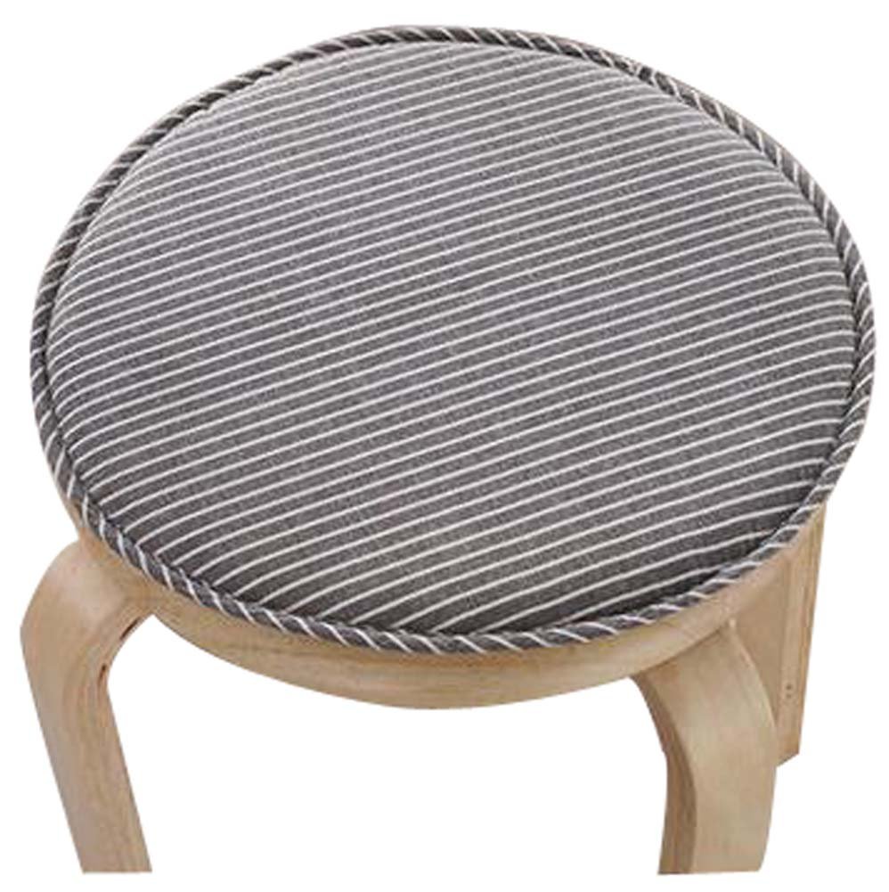 Round Stool Cushion Warm Sponge Pad Bar Stool Mat Brown Stripe