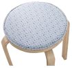 Creative Round Stool Cushion Warm Sponge Pad Bar Stool Mat Blue Flowers