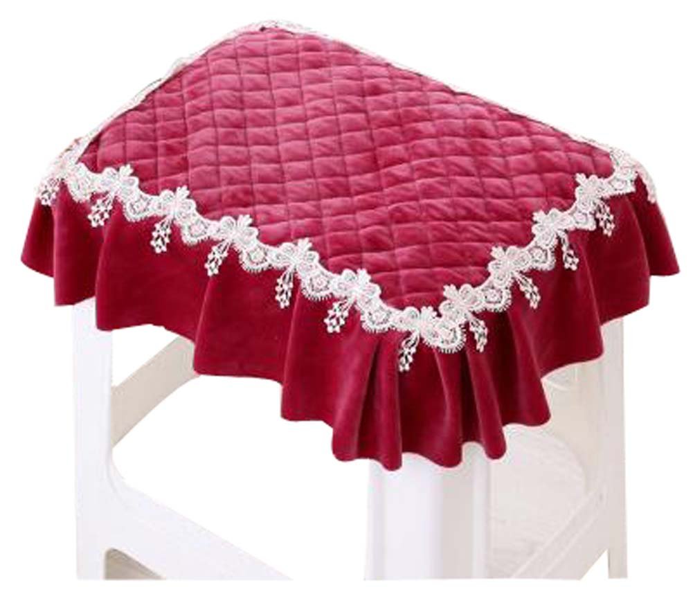 Pastoral Cloth Pad Stool Rectangular Chair Covers Slip Chair Cushion Red