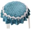 Cloth Round Slip Chair Stool Pad Stool Seat Dining Chair Cushion Green