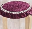 Lace Round Cushion Stool Pad Stylish Stool Pad Green Stool Pad Red Wine