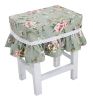 Cotton Canvas Square Stool Cover Makeup Stool Sets Bar Stool Sets Blue