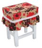 Cotton Canvas Square Stool Cover Makeup Stool Sets Bar Stool Sets Red