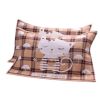 2 PCS Cotton Three Layer Thicken Pillow Towel Soft Pillow Blanket Protector Best Skin Care, Cat Coffee