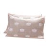 2 PCS Cotton Three Layer Thicken Pillow Towel Soft Pillow Blanket Protector Best Skin Care, Crown Brown