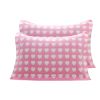 2 PCS Cotton Four Layer Pillow Towel Soft Pillow Blanket Elegant Protector Best Skin Care, Pink Heart