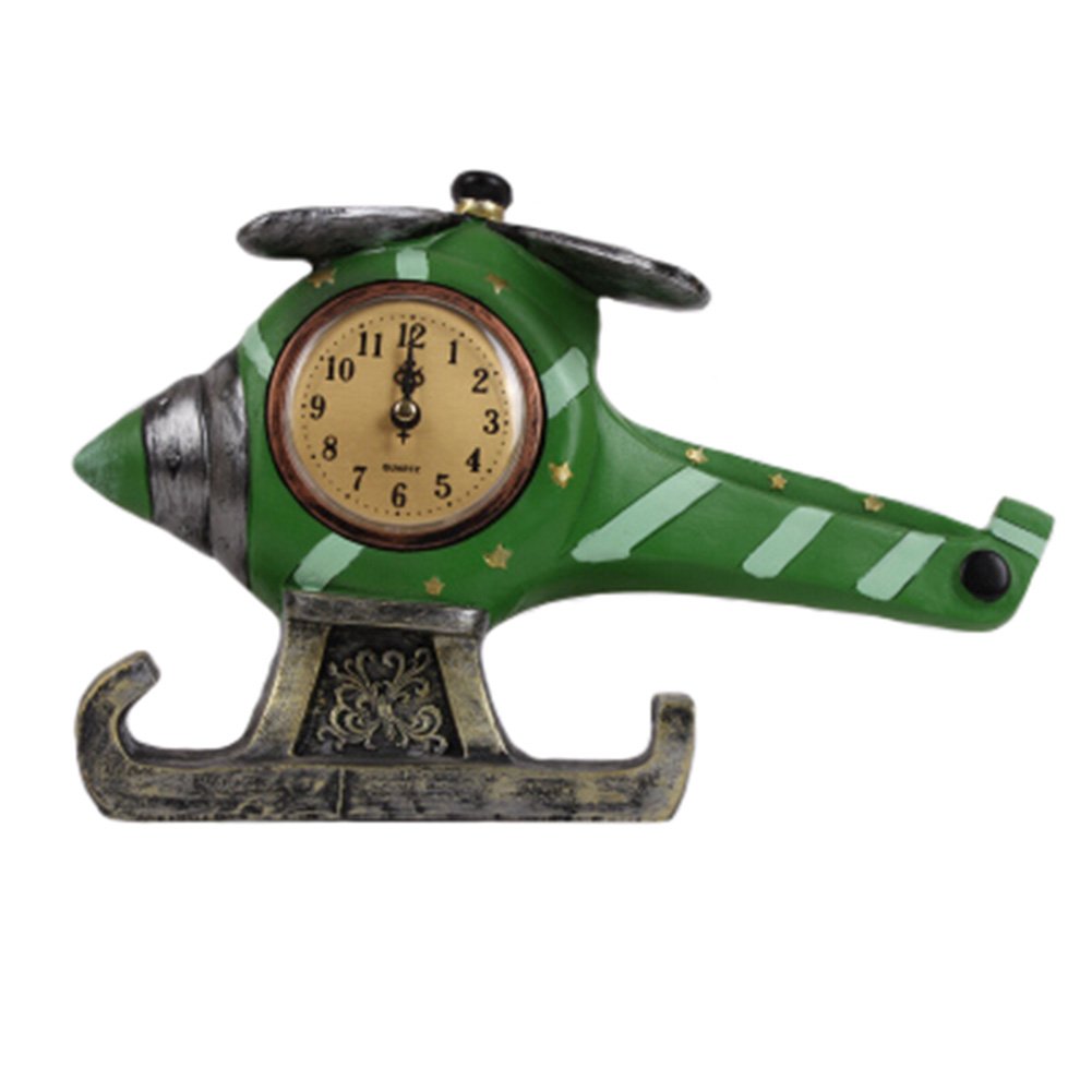Creative Home/Office Desk Decor Clock Artware Garniture Festival Gift Helicopter