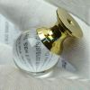 Set of 2 25mm Glass Clear Cabinet Knob Drawer Pull Handle (Gold Base)