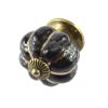 Set of 2 40mm Colorful Ceramic Cabinet Knob Drawer Pull Handle (Black)