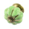 Set of 2 40mm Colorful Ceramic Cabinet Knob Drawer Pull Handle (Green)