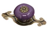 Continental Ceramic Cabinet Knob Drawer Pull Handle PurpleSet of 2