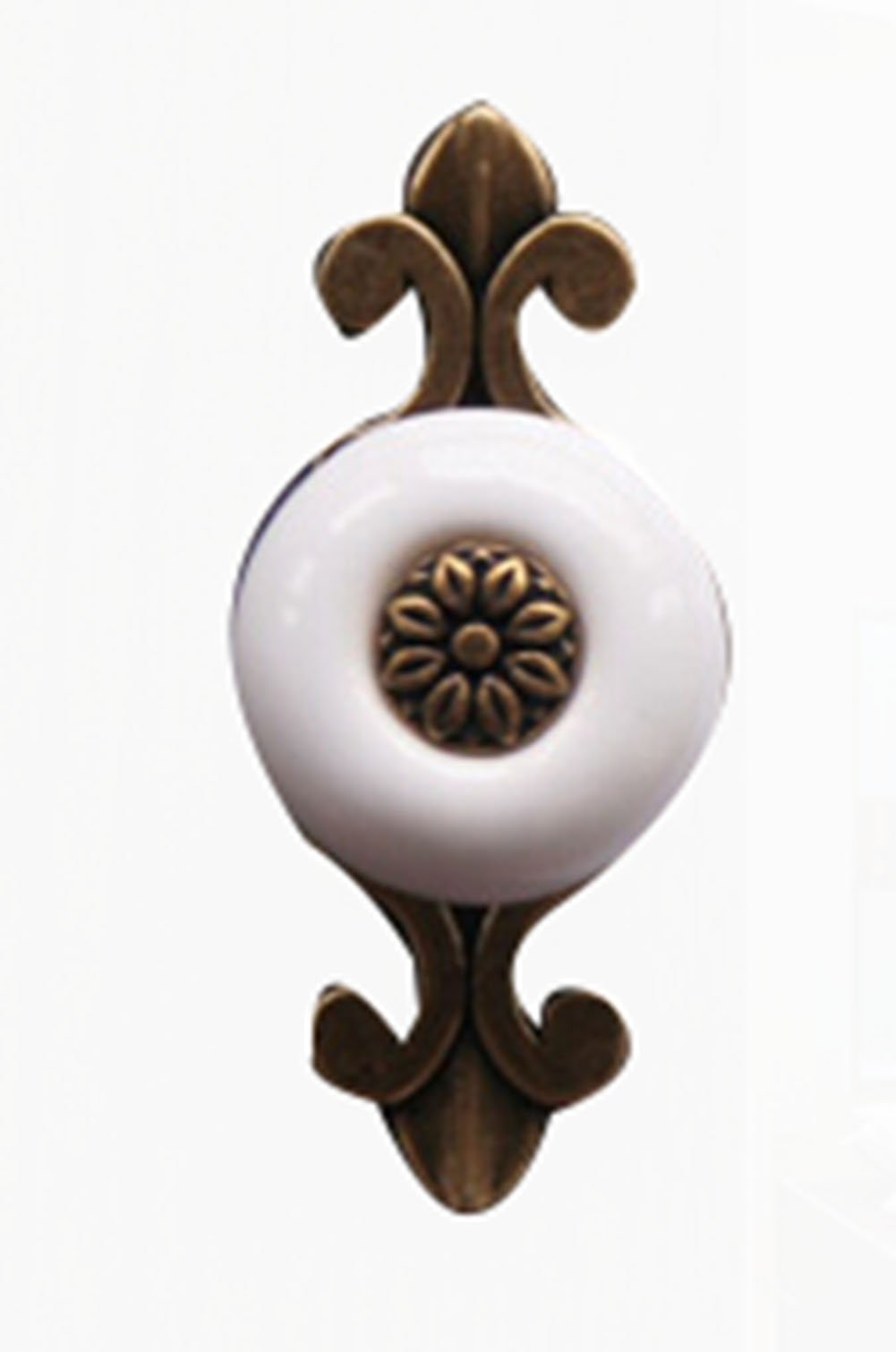Continental Ceramic Cabinet Knob Drawer Pull Handle WhiteSet of 2