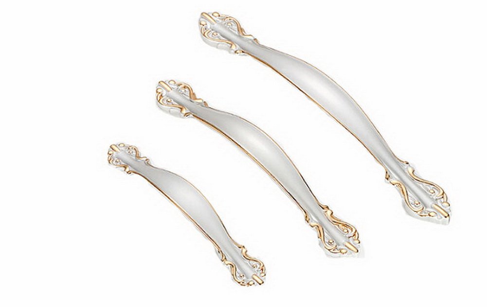 Set of 4 Euro Style Cabinet Hardware Wardrobe Cabinet Handle Pull(White)96mm