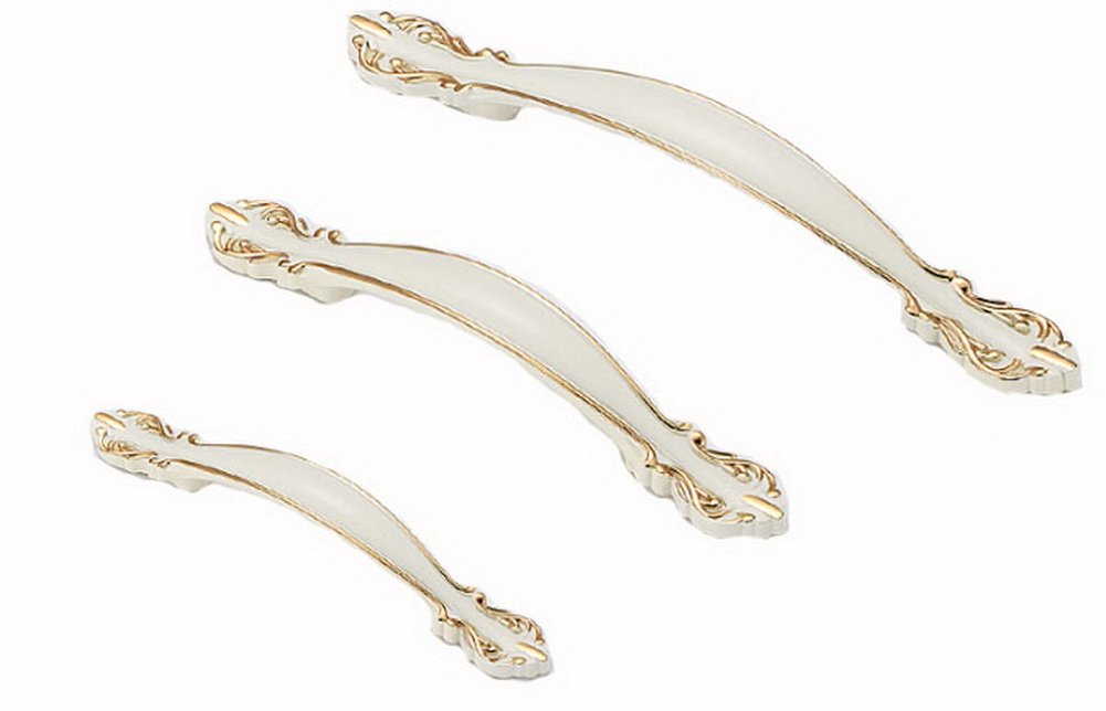 Set of 4 Euro Style Cabinet Hardware Wardrobe Cabinet Handle Pull(Ivory)96mm