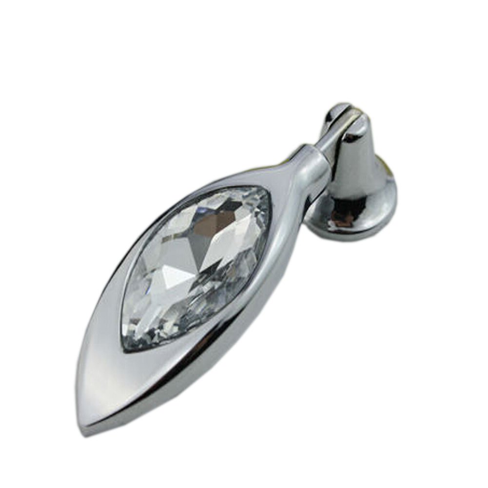 Set of 3 Delicate Silver Pendant Crystal Drawer Handles/Pulls/Knobs (2.75*0.7'')