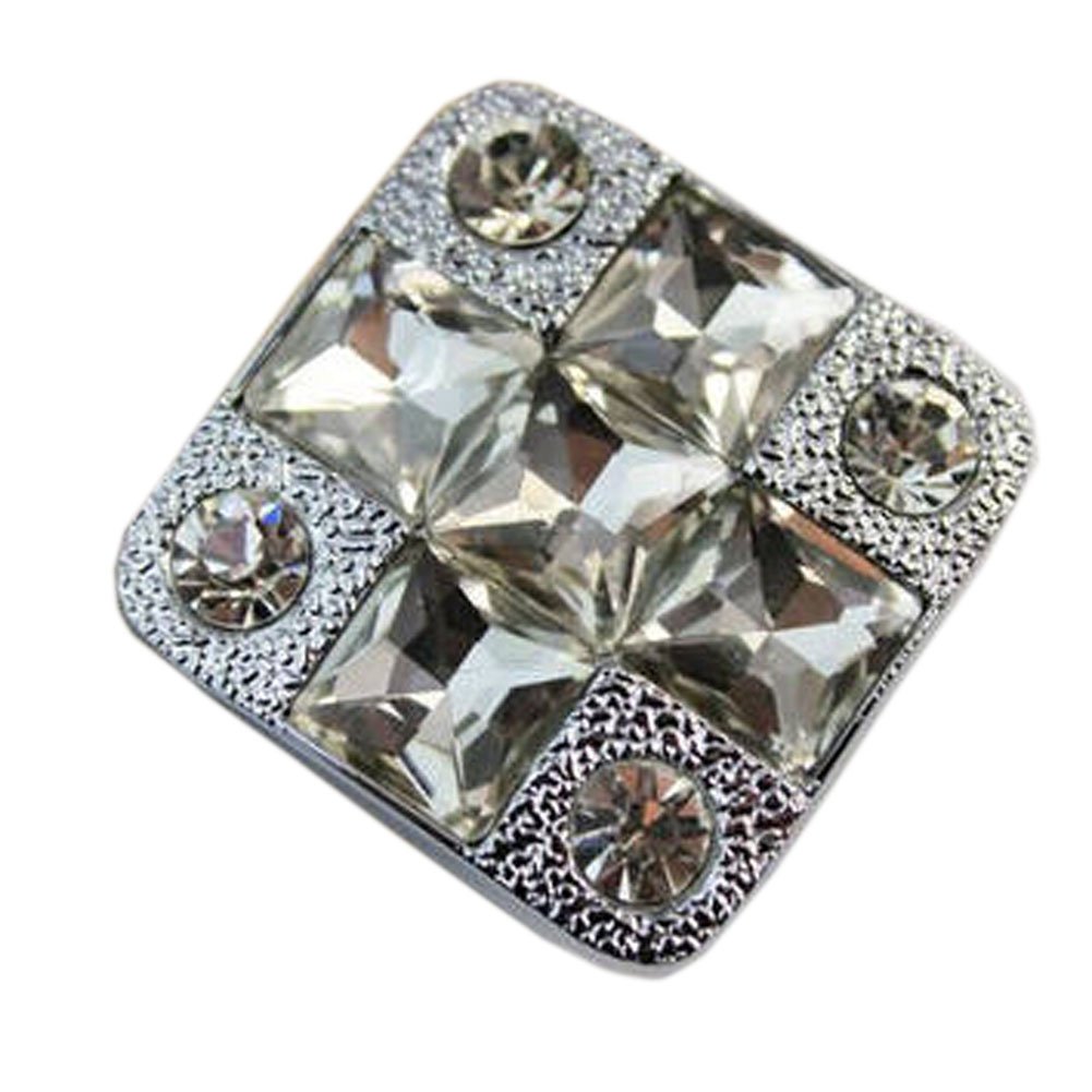 Set of 3 Beautiful Silver Square Crystal Drawer Handles/Pulls/Knobs(1.25*0.9'')