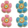 Set of 4 Lovely BLUE&PINK Flower Protective PVC Kids Drawer Handles/Pulls/1.65''
