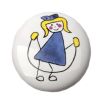 Set of 3 Cartoon[Jumping Girl]Ceramic Kids Drawer/Cabinet Handles/Pulls(1.5*1'')