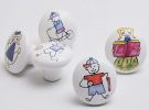 Set of 3 [Sunny Boy] Lovely Ceramic Kids Drawer Knobs Cabinet Pulls,Random Style