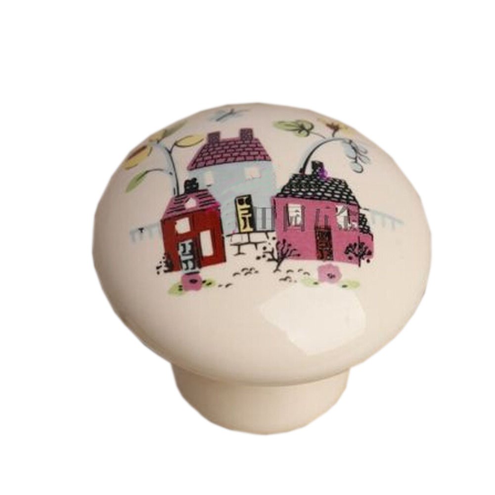 Set of 3 Cartoon[Dream House]Ceramic Kids Drawer/Cabinet Handles/Pulls(1.5*1'')