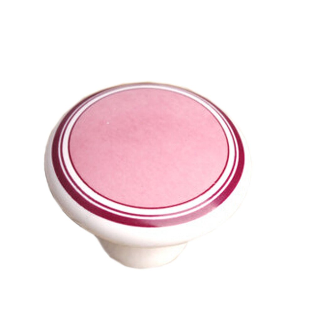 Set of 3 [Pink Circle] Ceramic Kids/Adult Drawer/Cabinet Handles/Pulls(1.5*1'')