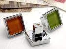 Set of 3 Modern Square Zinc Alloy Drawer Handles/Pulls/Knobs,3 Colors,2.85*2.8CM