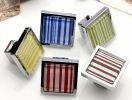 Set of 5 Colorful Stripe Square Zinc Alloy Drawer Handles/Pulls/Knobs,2.85*2.8CM