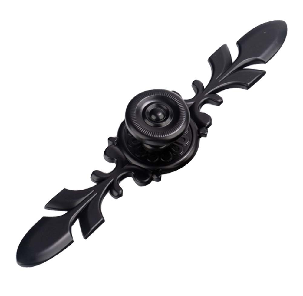 Set of 4 Pure Black Bronze Pulls European Retro Drawer Wardrobe Door Handle