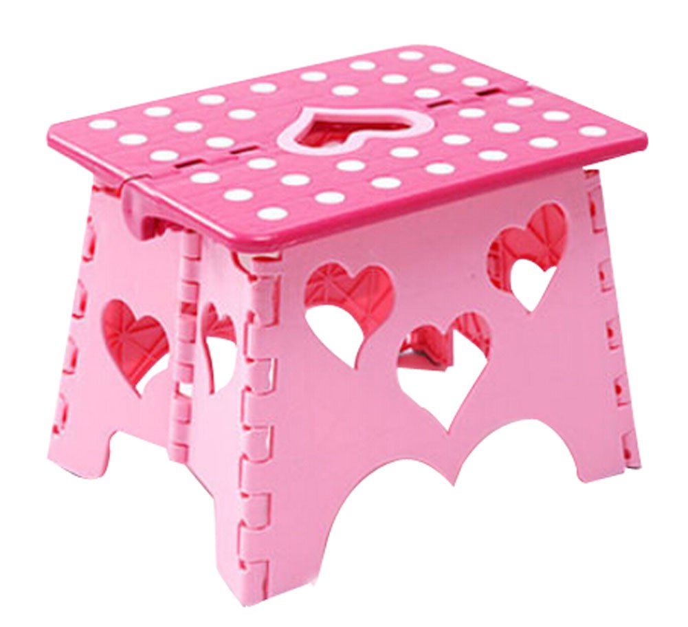 Children's Cartoon Folding Stool Portable Folding Chairs Outdoor Red Pink