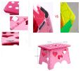 Children's Cartoon Folding Stool Portable Folding Chairs Outdoor Red Pink