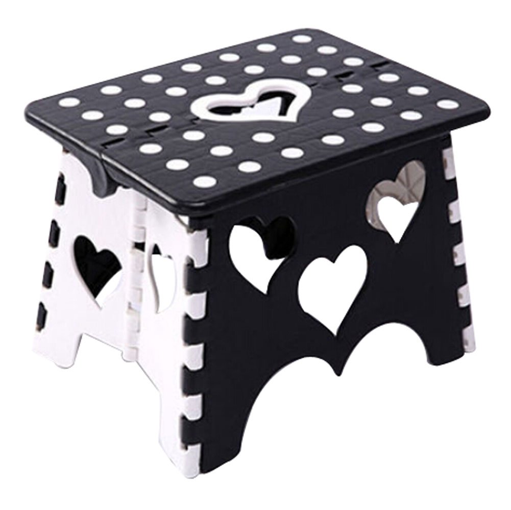 Children's Cartoon Folding Stool Portable Folding Chairs Outdoor Black White