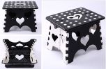 Children's Cartoon Folding Stool Portable Folding Chairs Outdoor Black White