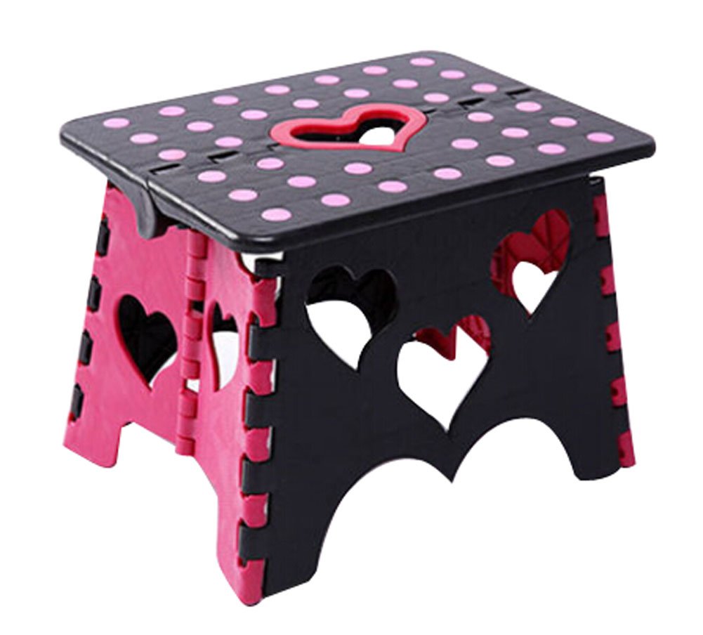 Children's Cartoon Folding Stool Portable Folding Chairs Outdoor Black Red