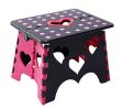 Children's Cartoon Folding Stool Portable Folding Chairs Outdoor Black Red