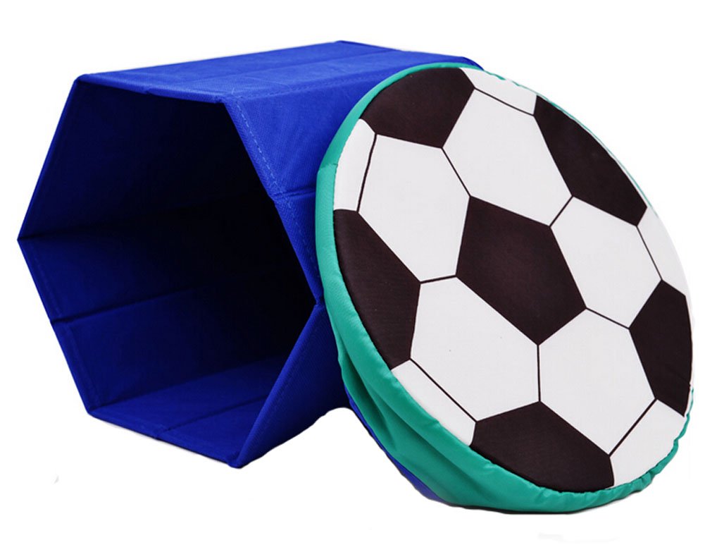 Storage Ottoman Collapsible Foldable Foot Rest Cartoon Storag Ottoman FOOTBALL