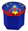 Storage Ottoman Collapsible Foldable Foot Rest Cartoon Storag Ottoman ROCKET