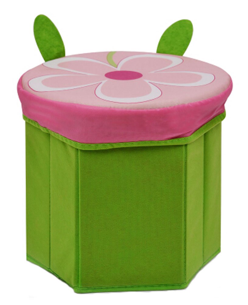 Storage Ottoman Collapsible Foldable Foot Rest Cartoon Storag Ottoman GREEN