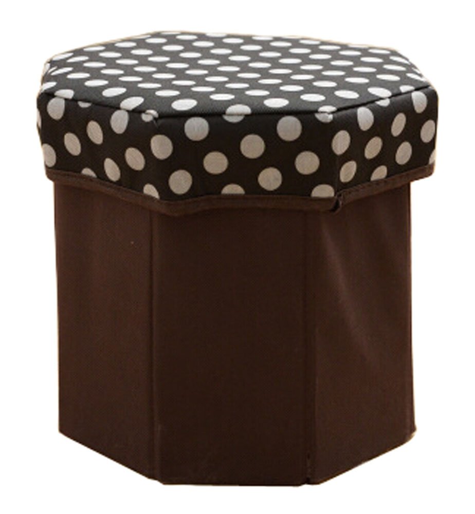 Storage Ottoman Collapsible Foldable Foot Rest Round Storag Ottoman BLACK